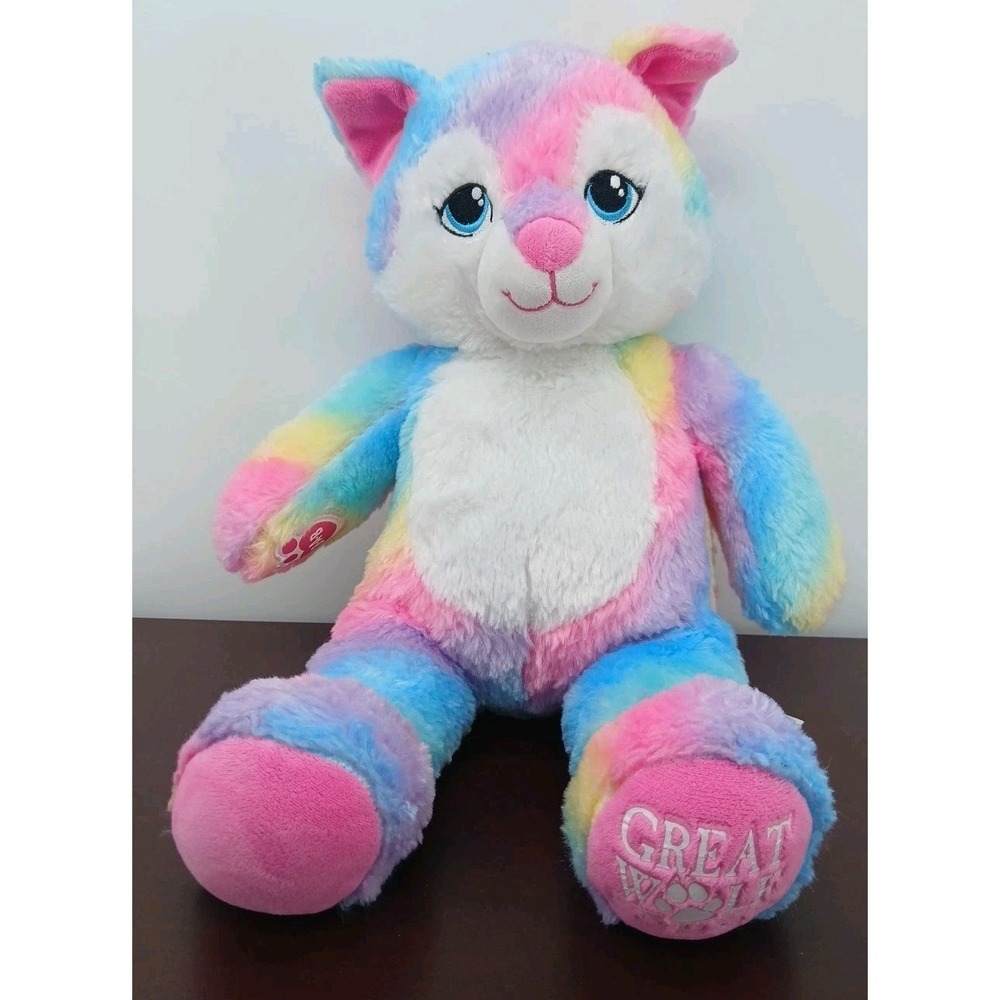 Build A Bear GWL Rainbow Wolf Plush LIMITED EDITION Great Wolf Lodge EXCLUSIVE